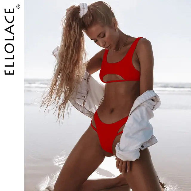 High Cut Hollow-Out Swimwear