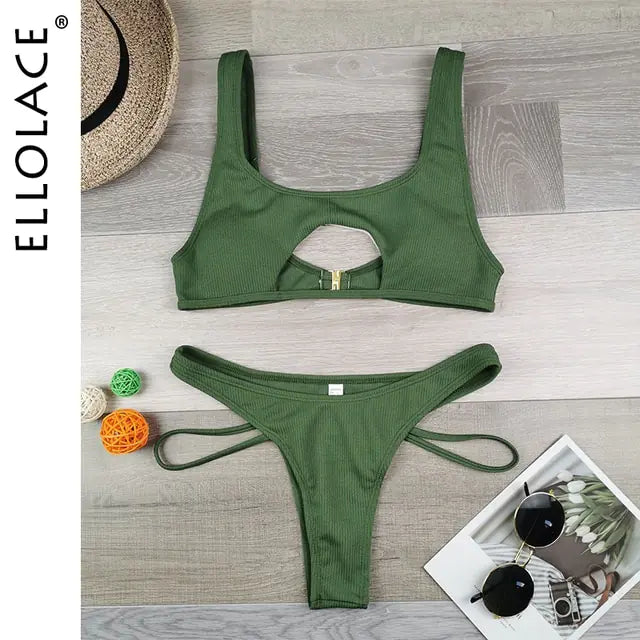 High Cut Hollow-Out Swimwear