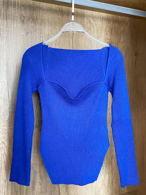 Long-Sleeved Knitted Pullover