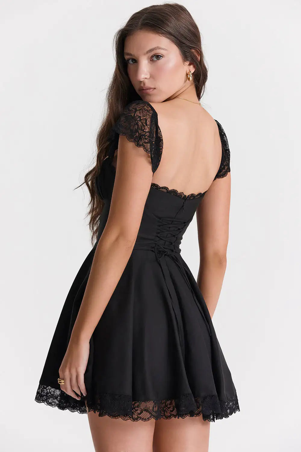 Lace-Sleeve Summer Dress