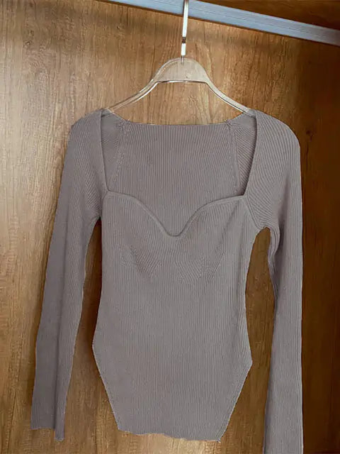 Long-Sleeved Knitted Pullover